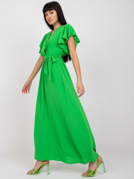 zelené šaty v zavinovacom vzhľade