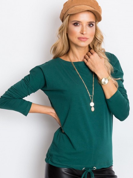 jednoduchý dámsky zelený pulorvik