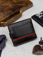 čierna kožená peňaženka s pásikmi