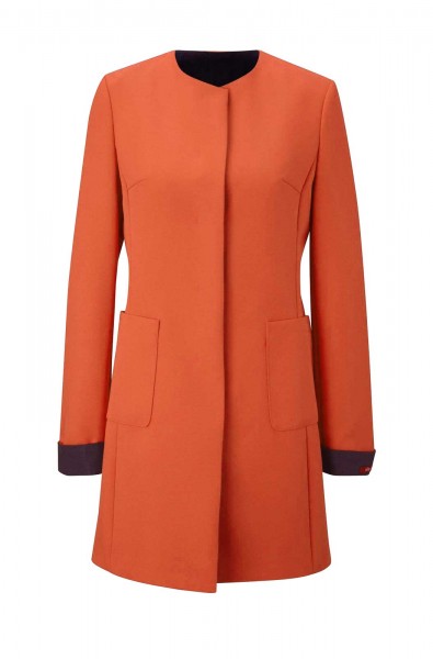 dámsky oranžový kabát