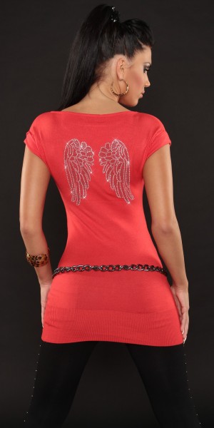 Atraktívny dlhší pulovrik s anjelskými krídlami