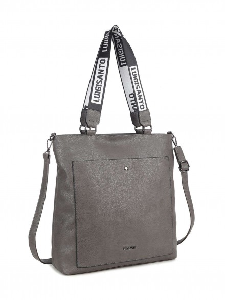 Dámska kožená kabelka v sivej farbe